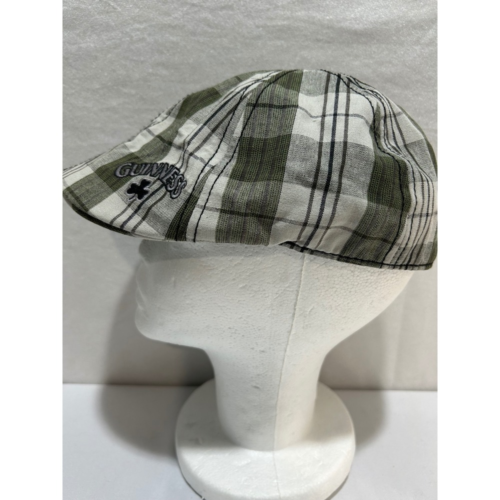 Guinness Official Merchandise Plaid Ivy Flat Cap Hat Green White Small Cotton